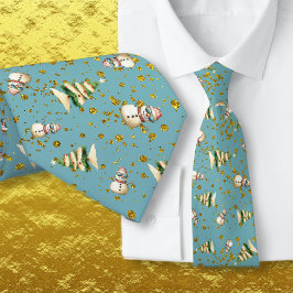 Colonial Blue Sand Snowman Beach Christmas Krawatte