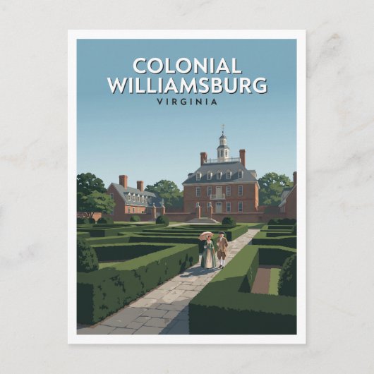 Colonial Williamsburg Virginia Postkarte (Vorderseite)