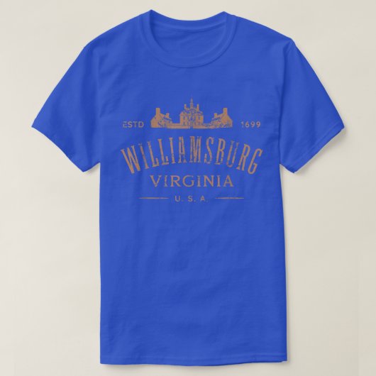Colonial Williamsburg Virginia Vintag beunruhigt T-Shirt (Design vorne)