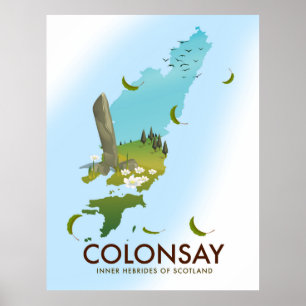 Colonsay Inner Hebrides of Scotland travel poster