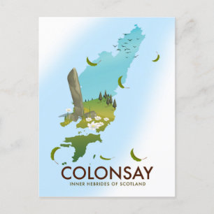 Colonsay Innere Hebriden Schottland Reiseplakat Postkarte
