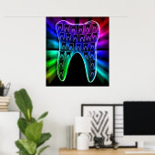 Colooth Tooth Design Zahnarzt Orthodontist Poster (Heimbüro)