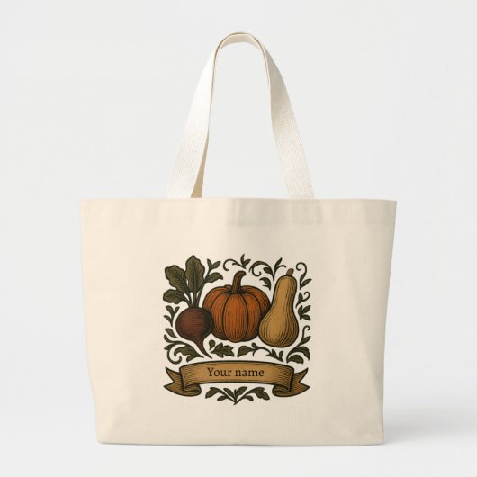 Color Autumn Harvest Personalized Jumbo Stoffbeutel (Vorne)
