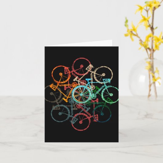 Color Bicycles Cycling Biking Black Karte (Gelbe Blume)