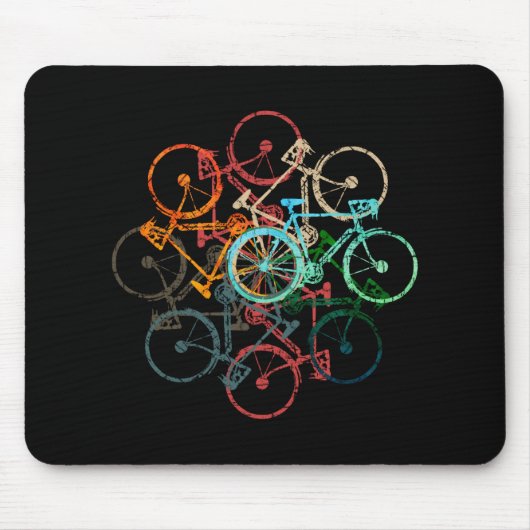 Color Bicycles Cycling Biking Black  Mousepad (Vorne)