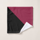 Color Block Bath Towels (Black & Berry Red) Badhandtuch Set (Waschlappen)