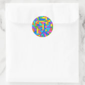 Color Block Disorder Runder Aufkleber (Tasche)