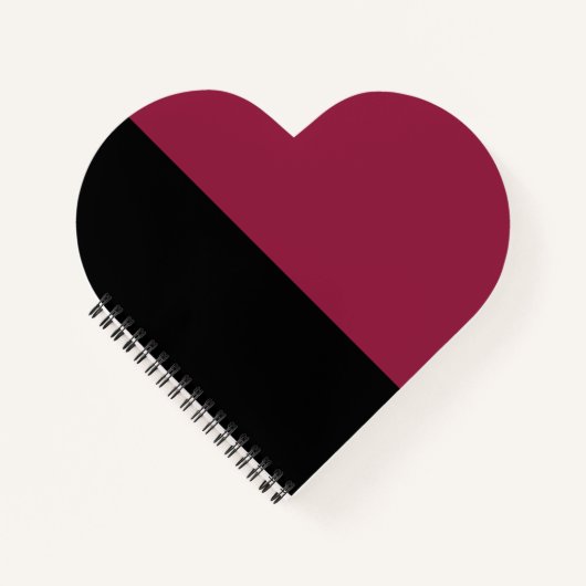 Color Block Heart Notebook (Schwarz & Berry Red) Notizblock (Vorderseite)