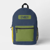 Color Block Kids Backpack - Personalized Name Bedruckter Rucksack (Vorderseite)
