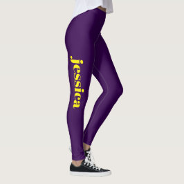 Color block minimalist custom name  leggings