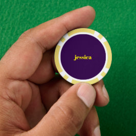 Color block minimalist custom name  pokerchips