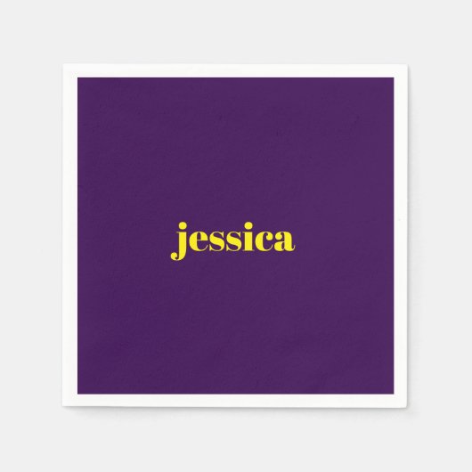 Color block minimalist custom name serviette (Vorderseite)