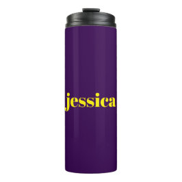 Color block minimalist custom name  thermosbecher