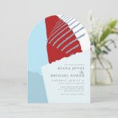 Color Block Wedding Winter Arch ID740 Einladung (Stehend Vorderseite)