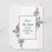 Color Blume Einfache Hochzeitskarte Einladung (Rückseite)