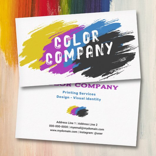 Color Brush Splash - Printing Services Visitenkarte