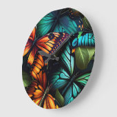 Color Burst–Butterflies in Motion Große Wanduhr (Winkel)