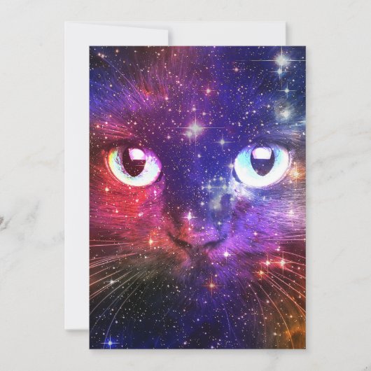 Color Burst Galaxy Cat  Einladung (Vorderseite)