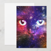 Color Burst Galaxy Cat  Einladung (Vorne/Hinten)