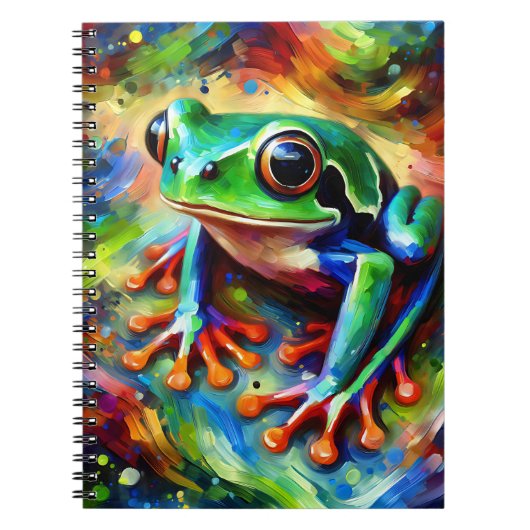 Color burst Jungle Frog Notebook Notizblock (Vorderseite)