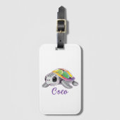 Color Burst Sea Turtle Gepäckanhänger (Vorderseite Vertikal)