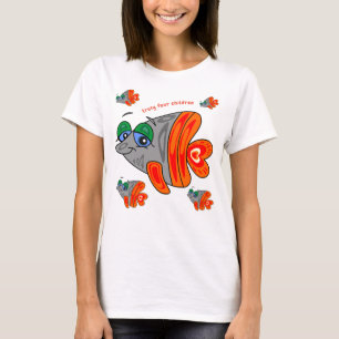 color cartoon fish family T-Shirt