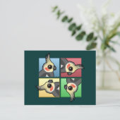 Color Cockatiel Postkarte (Stehend Vorderseite)