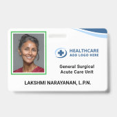 Color Coded Frame Hospital Employee Photo ID Badge Ausweis (Front)