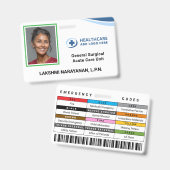Color Coded Frame Hospital Employee Photo ID Badge Ausweis (Front & Back)