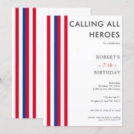 Color Comic Inspiriert SuperHero Geburtstagsparty Einladung