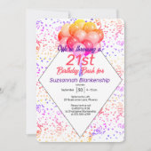 Color Confetti Ballon Custom Celebration Einladung (Vorderseite)