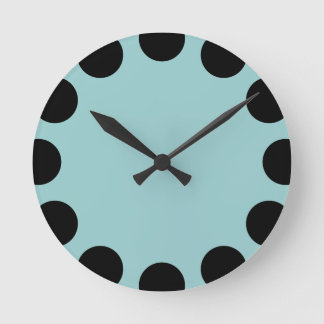 Color Crescent - Black and Lt Blue Green Runde Wanduhr