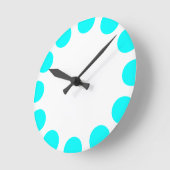 Color Crescent - Cyan and White Runde Wanduhr (Winkel)