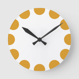 Color Crescent - Golden with White Runde Wanduhr