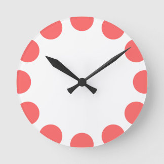 Color Crescent - Tropical Pink with White Runde Wanduhr