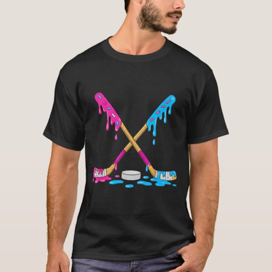 Color Drip Hockey Sticks Youth Tee Funny Ice-hocke (Vorderseite)