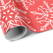 Color Editable Red Snowflakes Weihnachten Geschenkpapier (Rolleneckpunkt)