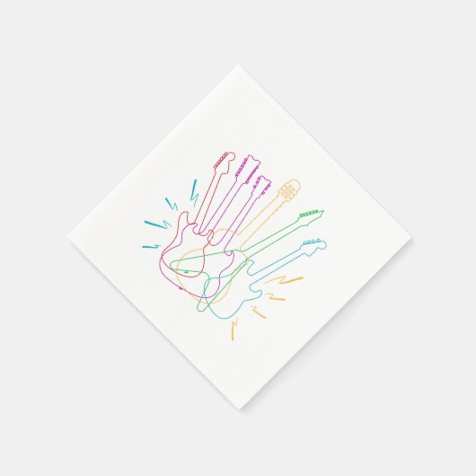 Color Electric Gitarre Lover Acoustic Gitarrist Serviette (Ecke)