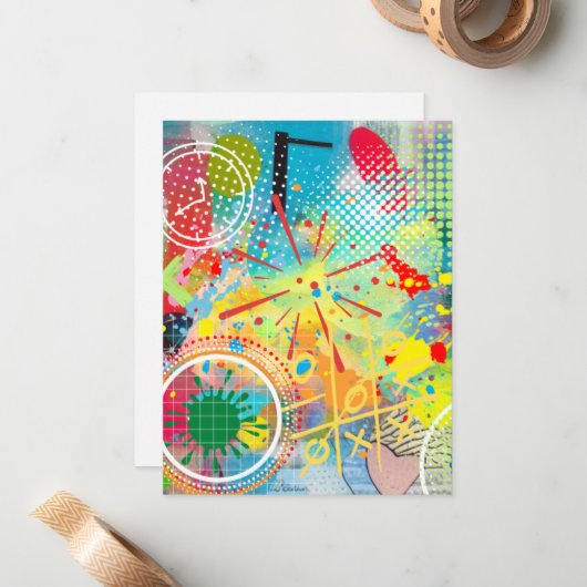 Color Explosion Mitteilungskarte (Vorderseite/Rückseite Beispiel)