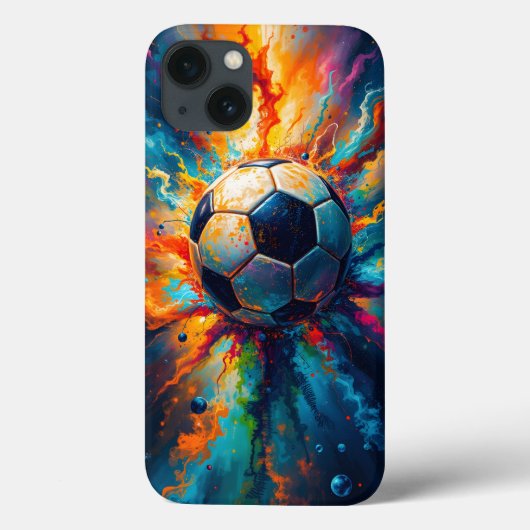 Color Explosion with Soccer Ball Case-Mate iPhone Hülle (Rückseite)