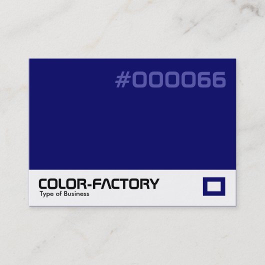 Color Factory - Dark Blue (000066) Visitenkarte (Vorderseite)