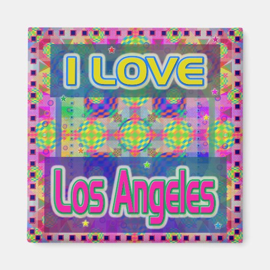 Color Fest: "I LIEBE Los Angeles" Magnet (Vorne)