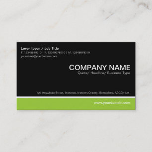 Color Footer - Martian Green mit Black Visitenkarte