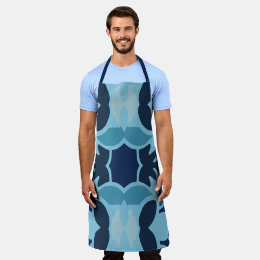 Color Fun Blue Collage Schürze (Getragen)