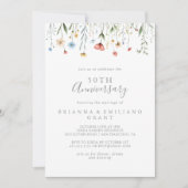 Color Garden Wildflower 50th Wedding Anniversary Einladung (Vorderseite)