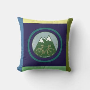color geometric alpine mountains bicycle kissen für draußen