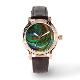 Color Glory Modernes Abstraktes Kunstmuster Elegan Armbanduhr