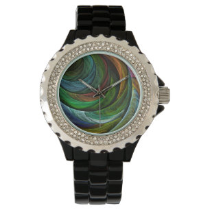 Color Glory Modernes Abstraktes Kunstmuster Elegan Armbanduhr