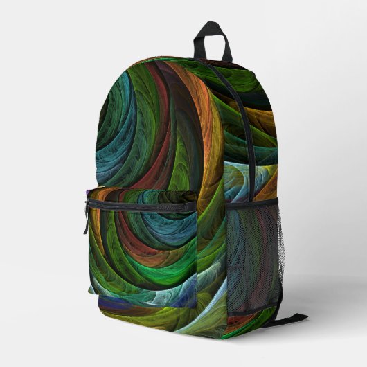 Color Glory Modernes Abstraktes Kunstmuster Elegan Bedruckter Rucksack (Rückseitige Ecke Rechts)