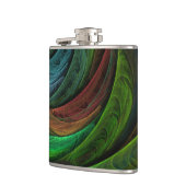 Color Glory Modernes Abstraktes Kunstmuster Elegan Flachmann (Links)